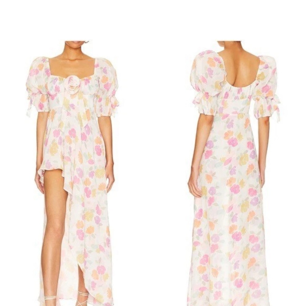 For the love & Lemon Floral Puff Sleeve Maxi Dress